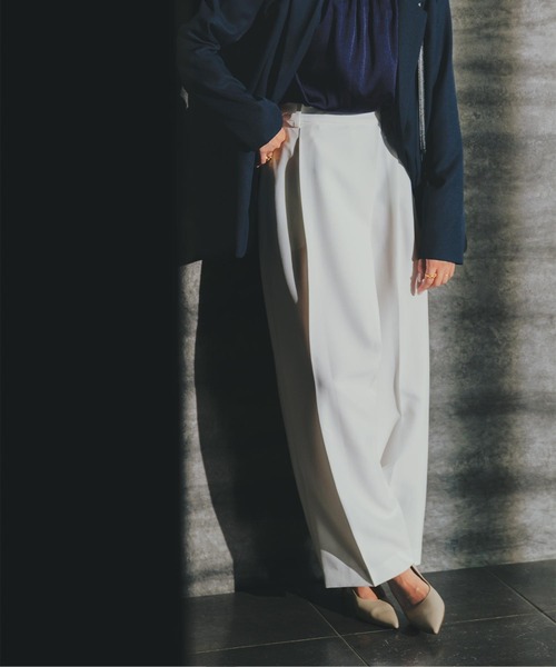 UR'S(ユアーズ)の「ラップデザインワイドパンツ(その他パンツ・レディース・ネイビー/ホワイト/キャメル・S/L/M)」の14枚目の写真