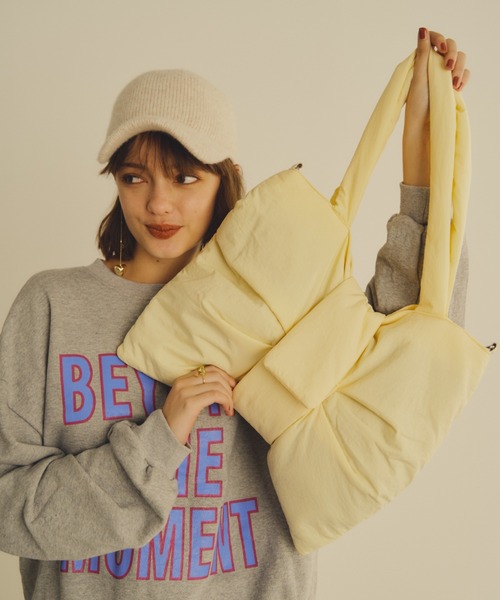 Unitage（ユニテージ）の「2wayリボンパテッドBAG（トートバッグ・レディース・アイボリー/チャコールグレー/レッド・FREE）」の10枚目の写真