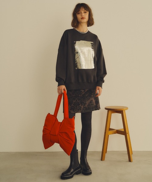 Unitage（ユニテージ）の「2wayリボンパテッドBAG（トートバッグ・レディース・アイボリー/チャコールグレー/レッド・FREE）」の12枚目の写真