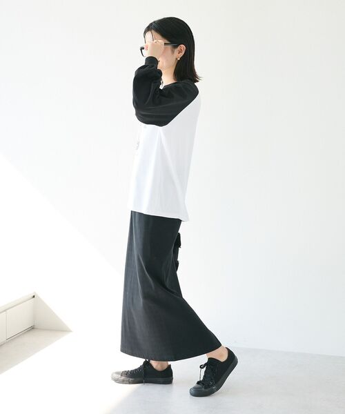 CRAFT STANDARD BOUTIQUE（クラフトスタンダードブティック）の「ラグランフロッキープリントTee（Tシャツ/カットソー・レディース・ブラウン/チャコールグレー/ブラック/ホワイト・FREE）」の16枚目の写真