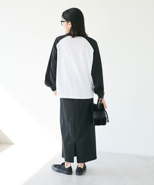 CRAFT STANDARD BOUTIQUE（クラフトスタンダードブティック）の「ラグランフロッキープリントTee（Tシャツ/カットソー・レディース・ブラウン/チャコールグレー/ブラック/ホワイト・FREE）」の17枚目の写真