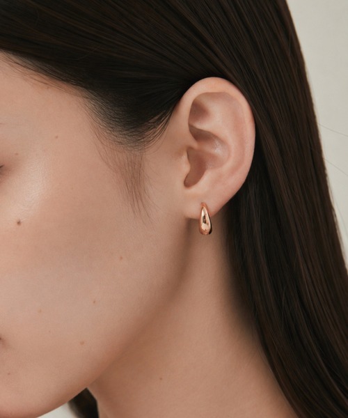 セール】【 金属アレルギー対応 】 ドロップ ミニフープピアス