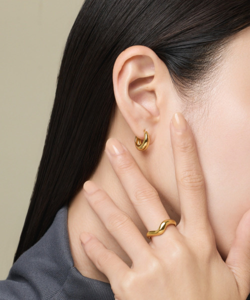 【関税込み】Safsafu シルバー＆グリーン Jelly Melted ピアス 淡水ハートパール ピアス シルバー (1) FRESH-WATER PEARL