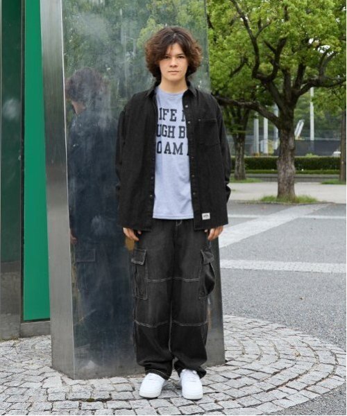 GLAZOS（グラソス）の「デニムシャツ（シャツ/ブラウス・キッズ・ブラック/ライトブルー・S/M/L/LL）」の12枚目の写真