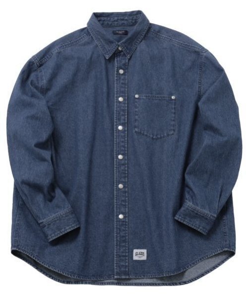 GLAZOS（グラソス）の「デニムシャツ（シャツ/ブラウス・キッズ・ブラック/ライトブルー・S/M/L/LL）」の3枚目の写真