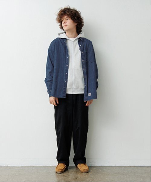 GLAZOS（グラソス）の「デニムシャツ（シャツ/ブラウス・キッズ・ブラック/ライトブルー・S/M/L/LL）」の7枚目の写真