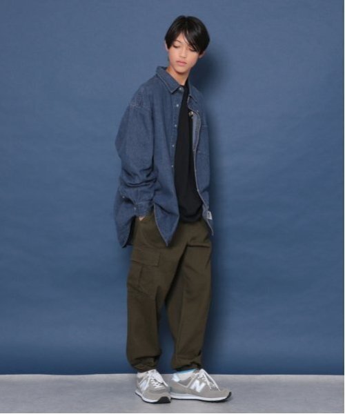 GLAZOS（グラソス）の「デニムシャツ（シャツ/ブラウス・キッズ・ブラック/ライトブルー・S/M/L/LL）」の10枚目の写真