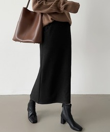 裏起毛 バックスリットナロースカート ストレッチ タイトスカート ロング丈 スカート ナロースカート 秋服 冬服