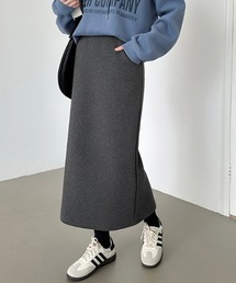 裏起毛 バックスリットナロースカート ストレッチ タイトスカート ロング丈 スカート ナロースカート 秋服 冬服