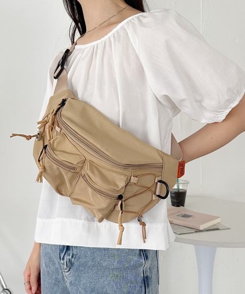 wears(ウェアーズ)の「ドロストポケットボディバッグ/ウエストバッグ(ショルダーバッグ・レディース・グレー/カーキ/ブラック/ベージュ・FREE)」の16枚目の写真