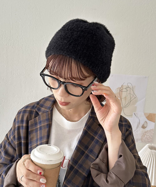 DISCOAT（ディスコート）の「ラメシャギーニットワッチ（キャップ・レディース・アイボリー/ブラック・FREE）」の2枚目の写真