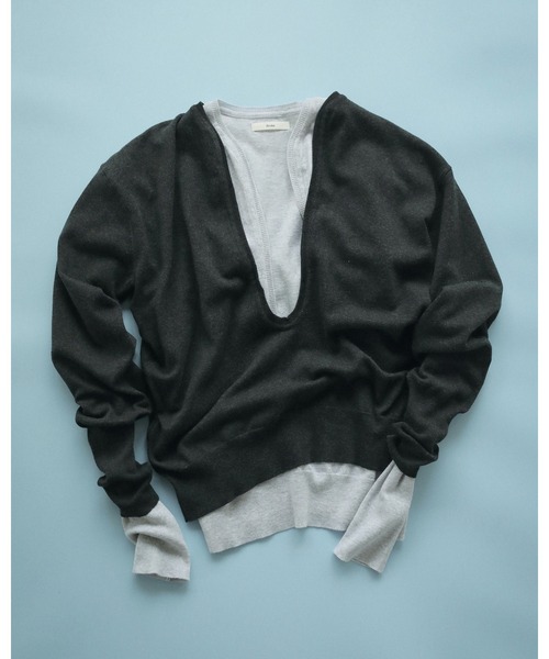 anuke（アンヌーク）の「Deep Keyneck Knit（ニット/セーター・レディース・チャコールグレー/グレー・FREE）」の18枚目の写真