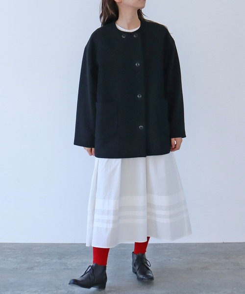 bulle de savon(ビュルデサボン)の「super100 ノーカラーブルゾン(ブルゾン・レディース・ブラック・FREE)」の13枚目の写真