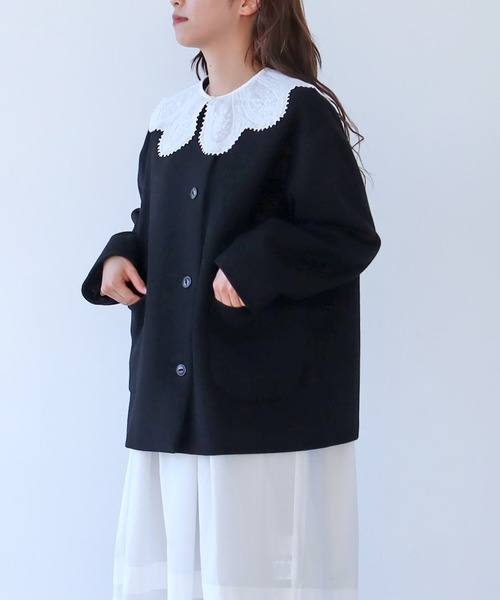 bulle de savon(ビュルデサボン)の「super100 ノーカラーブルゾン(ブルゾン・レディース・ブラック・FREE)」の11枚目の写真