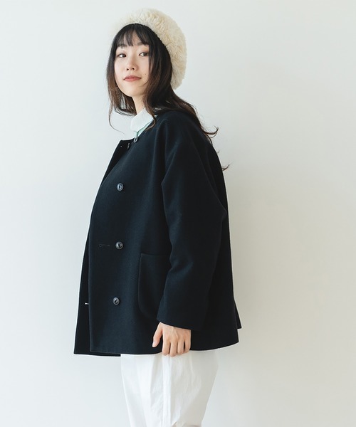 bulle de savon(ビュルデサボン)の「super100 ノーカラーブルゾン(ブルゾン・レディース・ブラック・FREE)」の4枚目の写真