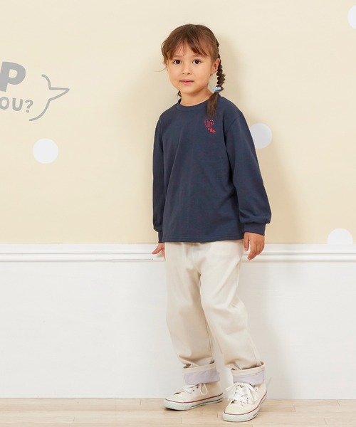 KP(ケーピー)の「【WEB限定】ワンポイント刺繍長袖Tシャツ(80~140)(Tシャツ/カットソー・キッズ・サックスブルー/オフホワイト/ラベンダー/ネイビー/ピンク・100cm/140cm/130cm/120cm/110cm/90cm/80cm)」の19枚目の写真