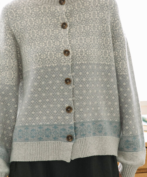 POU DOU DOU（プードゥドゥ）の「ノルディックジャガードニットカーディガン（カーディガン/ボレロ・レディース・ミント/グレー・M）」の16枚目の写真
