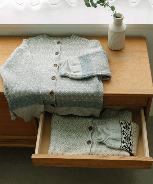 POU DOU DOU（プードゥドゥ）の「ノルディックジャガードニットカーディガン（カーディガン/ボレロ・レディース・ミント/グレー・M）」の22枚目の写真