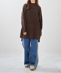 ARCHIVER（アーカイバ）の「【Bl】【Bling leads】畔編み　モックネックチュニック（チュニック）」