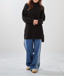 ARCHIVER（アーカイバ）の「【Bl】【Bling leads】畔編み　モックネックチュニック（チュニック）」