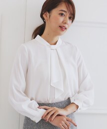 index | 《XS-LLsize》通勤・セレモニー対応/ボウタイブラウス/取り外しパーツ付き 【洗濯機洗い可/防シワ】(シャツ/ブラウス)