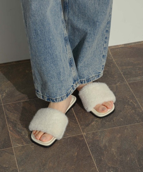 NEUNA（ヌナ）の「エコファーミュール（サンダル・レディース・ブラック/ブラウン/アイボリー・LARGE/MEDIUM/SMALL）」の8枚目の写真