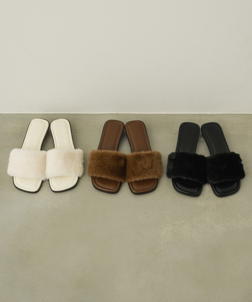 NEUNA（ヌナ）の「エコファーミュール（サンダル・レディース・ブラック/ブラウン/アイボリー・LARGE/MEDIUM/SMALL）」の17枚目の写真