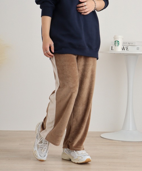 atONE(アットワン)の「TCカットベロアライン入りパンツ(その他パンツ・レディース・アイボリー/ブラック/ブラウン・L/M)」の14枚目の写真