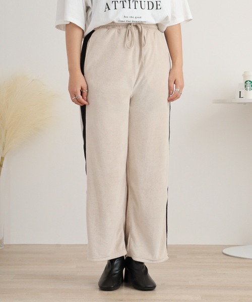 atONE(アットワン)の「TCカットベロアライン入りパンツ(その他パンツ・レディース・アイボリー/ブラック/ブラウン・L/M)」の17枚目の写真