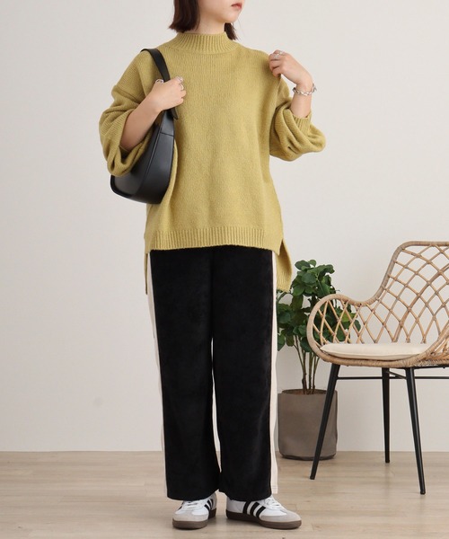 atONE(アットワン)の「TCカットベロアライン入りパンツ(その他パンツ・レディース・アイボリー/ブラック/ブラウン・L/M)」の12枚目の写真