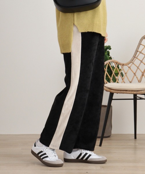 atONE(アットワン)の「TCカットベロアライン入りパンツ(その他パンツ・レディース・アイボリー/ブラック/ブラウン・L/M)」の11枚目の写真