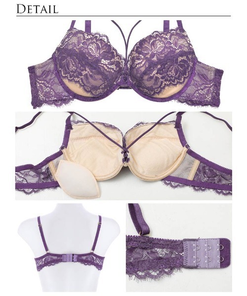 アグレアーブル レース コード ブラジャー & バック透け Tバック ショーツ（ブラ&ショーツ）｜Reinest（レイネスト）