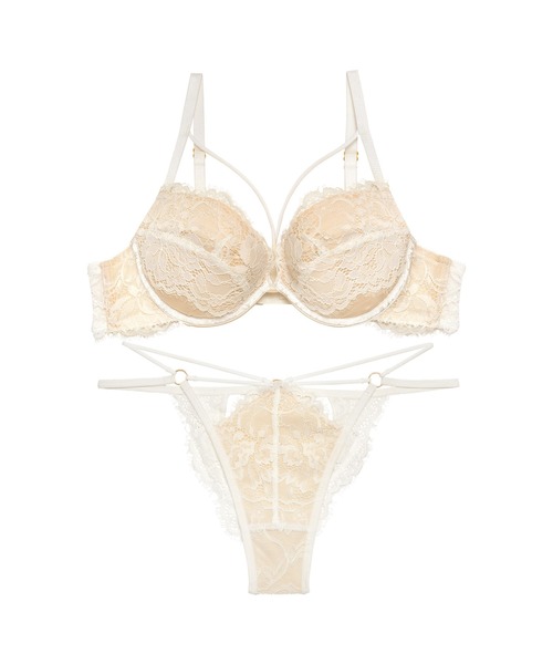 アグレアーブル レース コード ブラジャー & バック透け Tバック ショーツ（ブラ&ショーツ）｜Reinest（レイネスト）