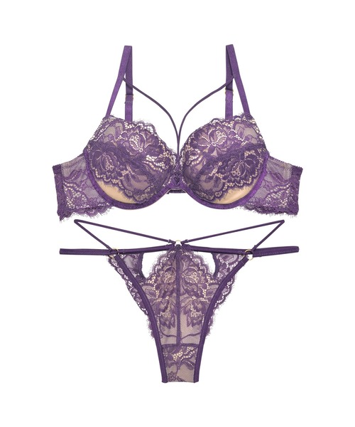 アグレアーブル レース コード ブラジャー & バック透け Tバック ショーツ（ブラ&ショーツ）｜Reinest（レイネスト）