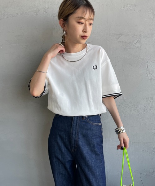 極美品】FRED PERRY ハイネック カットソー Tシャツ 半袖 千鳥格