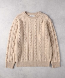 BACK NUMBER(バックナンバー)【メンズ】「BritishWool」ケーブルクルーネックニット