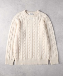 BACK NUMBER(バックナンバー)【メンズ】「BritishWool」ケーブルクルーネックニット