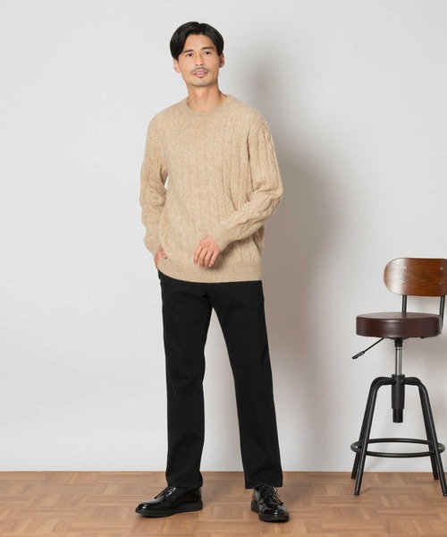 BACK NUMBER（バックナンバー）の「【BACK NUMBER】BritishWool ケーブルクルーネックニット（ニット/セーター・メンズ・ベージュ/ネイビー/ダークグレー/その他1/その他3/その他5/オフホワイト/その他7・M/L/XL）」の14枚目の写真