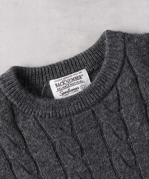 最新発見 BACK NUMBER】BritishWool ケーブルクルーネックニット（ニット トップス