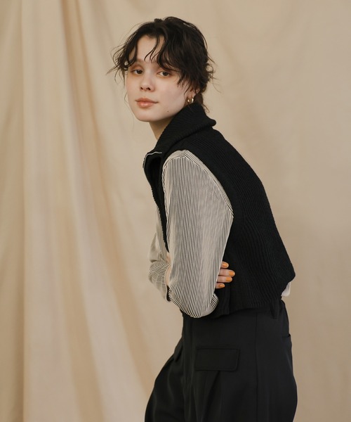 セール】ハーフジップニットベスト（ベスト）｜select MOCA（セレクト