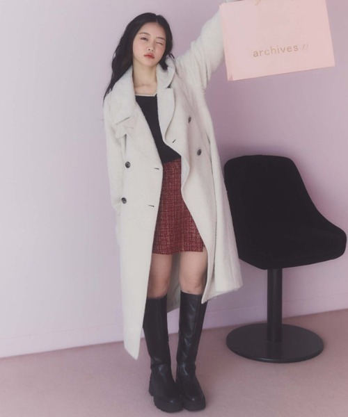 archives（アルシーヴ）の「ラメツイードラップスカパン（スカート・レディース・レッド/ベージュ/グレー・MEDIUM）」の12枚目の写真