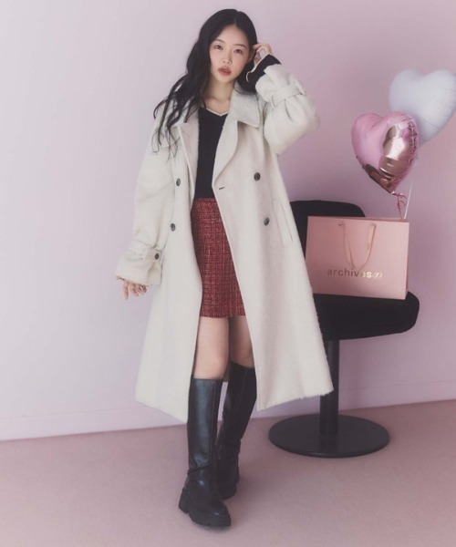 archives（アルシーヴ）の「ラメツイードラップスカパン（スカート・レディース・レッド/ベージュ/グレー・MEDIUM）」の13枚目の写真