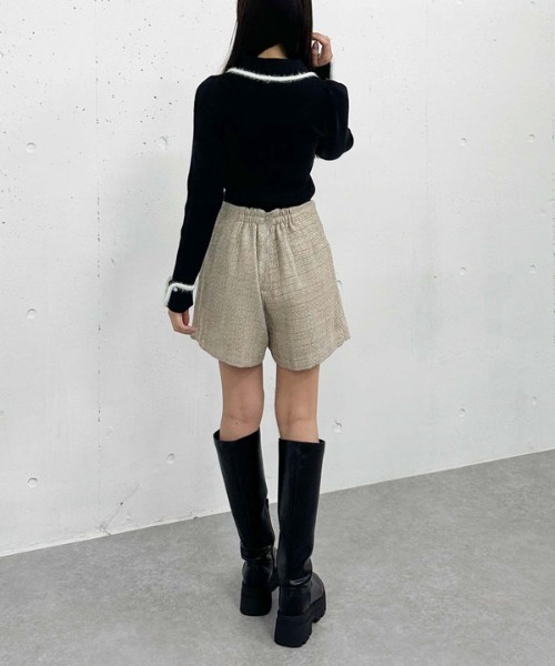 archives（アルシーヴ）の「ラメツイードラップスカパン（スカート・レディース・レッド/ベージュ/グレー・MEDIUM）」の21枚目の写真