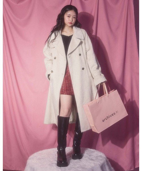 archives（アルシーヴ）の「ラメツイードラップスカパン（スカート・レディース・レッド/ベージュ/グレー・MEDIUM）」の11枚目の写真