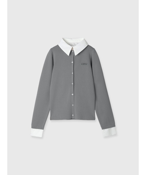 eimy istoire EIMYロゴバイカラーニットカーディガン EIMY ISTOIRE（エイミーイストワール）の「EIMYロゴバイカラー