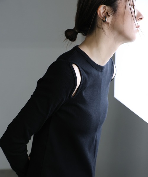select MOCA（セレクトモカ）の「カットアウトリブワンピース（ワンピース・レディース・ブラック/モカ・LARGE/MEDIUM）」の5枚目の写真