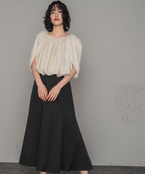 girl(ガール)の「【3WAY 着回しを楽しめる】ドット ジャカード ケープ マーメイド ロング 結婚式 ワンピース パーティードレス オケージョンドレス お呼ばれ 二次会 成人式 同窓会 謝恩会(ドレス・レディース・ブラック/グレー/ベージュ×ブラック・S/M/L/2L)」の13枚目の写真