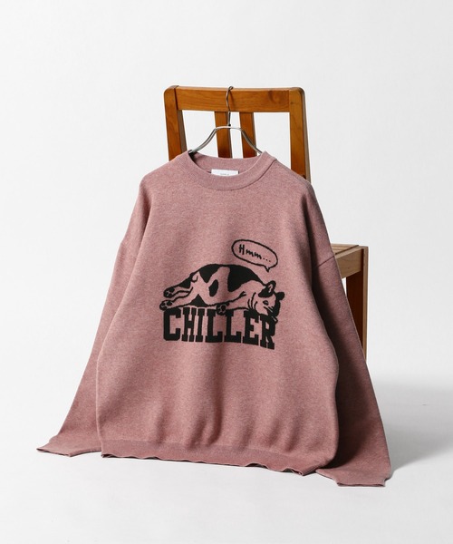 RAGEBLUE（レイジブルー）の「ジャガード/オーバーサイズモチーフニット（ニット/セーター・メンズ・ネイビー/グレー/ピンク/ホワイト・MEDIUM/LARGE）」の4枚目の写真