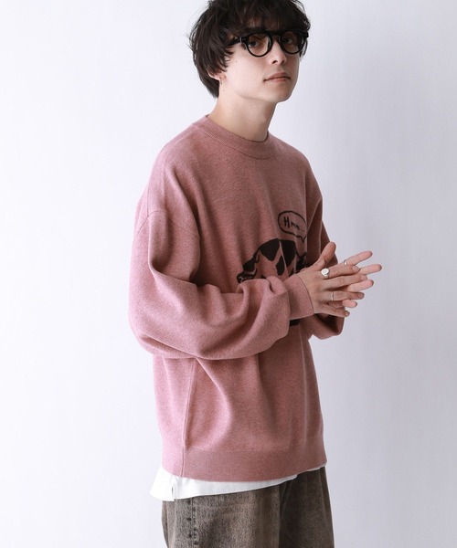 RAGEBLUE（レイジブルー）の「ジャガード/オーバーサイズモチーフニット（ニット/セーター・メンズ・ネイビー/グレー/ピンク/ホワイト・MEDIUM/LARGE）」の20枚目の写真