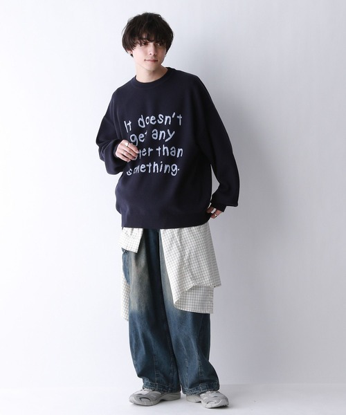 RAGEBLUE（レイジブルー）の「ジャガード/オーバーサイズモチーフニット（ニット/セーター・メンズ・ネイビー/グレー/ピンク/ホワイト・MEDIUM/LARGE）」の19枚目の写真